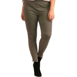 Umgee Khaki Moto Style Deep Tan Cotton Blend Stretch Pull On Jeggings Size Small